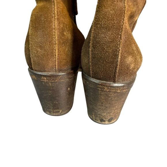 Diesel Pinky Suede Brown Distressed Ankle Boots Size 6.5 US / 37 EU - Picture 5 of 11